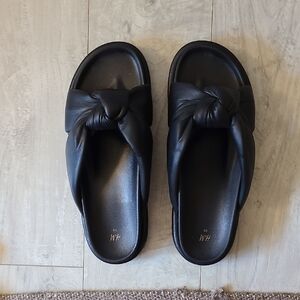 H&M Premium Quality Leather Platform Slides